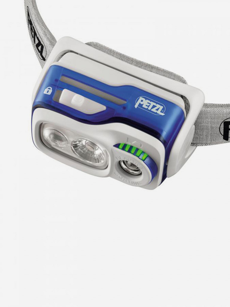 Фонарь светодиодный налобный Petzl Swift RL, 900 лм, встроенный аккумулятор, синий