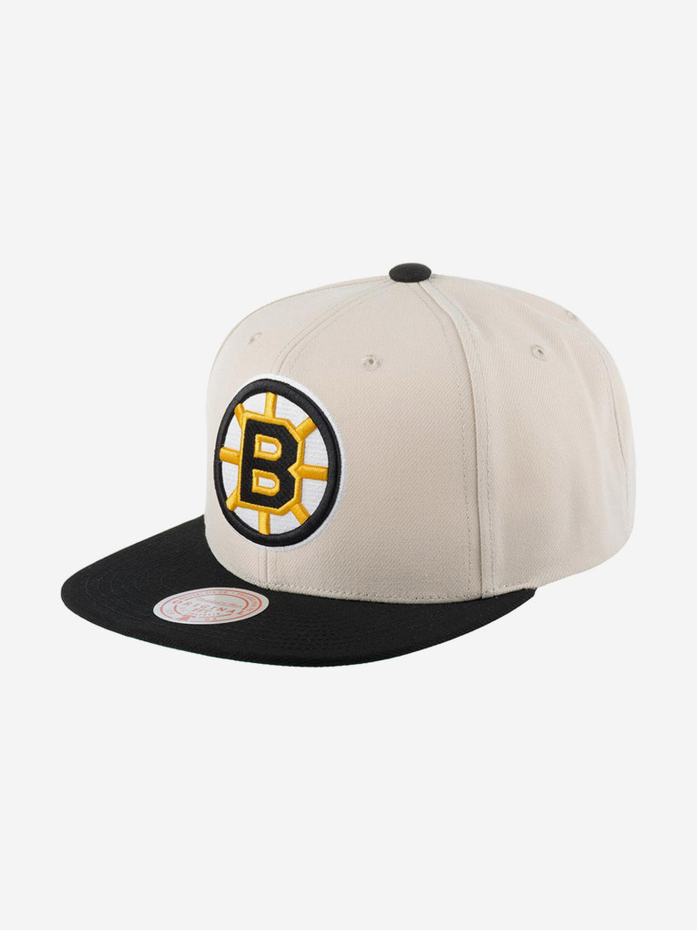 Бейсболка с прямым козырьком MITCHELL NESS 6HSSSH22085-BBNOFWH Boston Bruins NHL (бежевый)