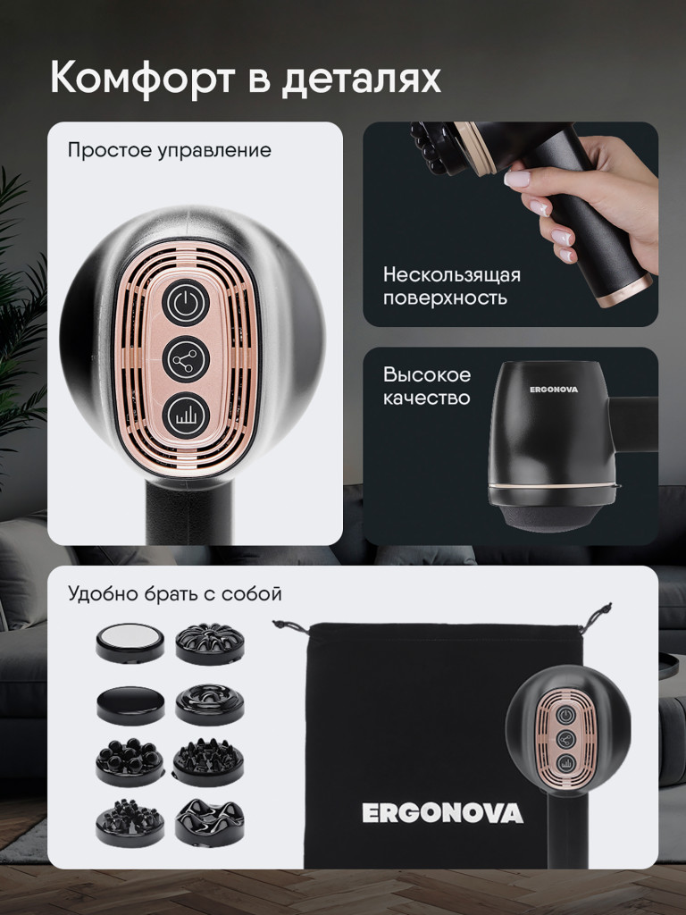 Массажер для тела ERGONOVA Cellemon Pro антицеллюлитный электрический