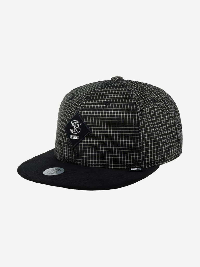 Бейсболка с прямым козырьком DJINNS 6P SB Needle Check 2020 (черный)