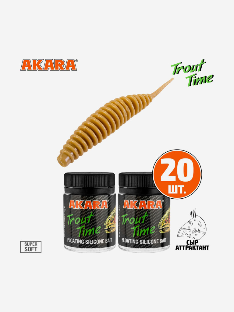 Силиконовая приманка Akara Trout Time REX 1,5 Cheese 445 (20 шт.)