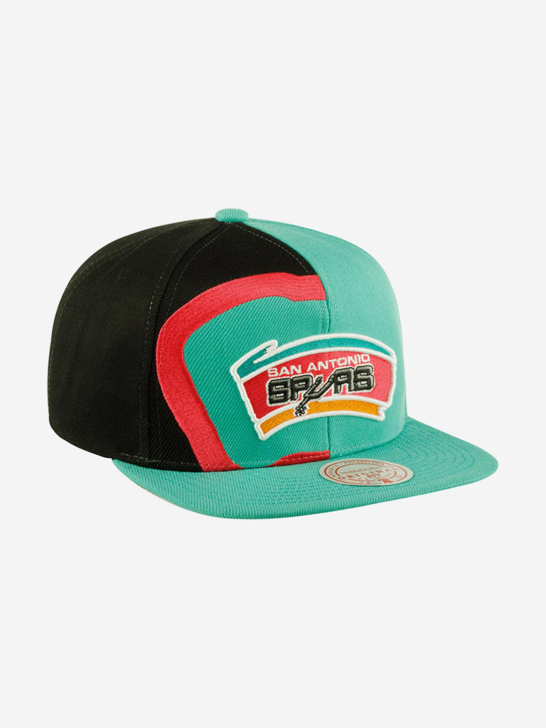 Бейсболка с прямым козырьком MITCHELL NESS HHSS2992-SASYYPPPTEAL San Antonio Spurs NBA