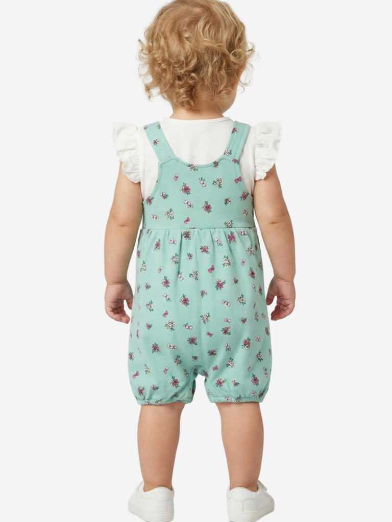 Комплект для девочек: футболка, полукомбинезон PlayToday