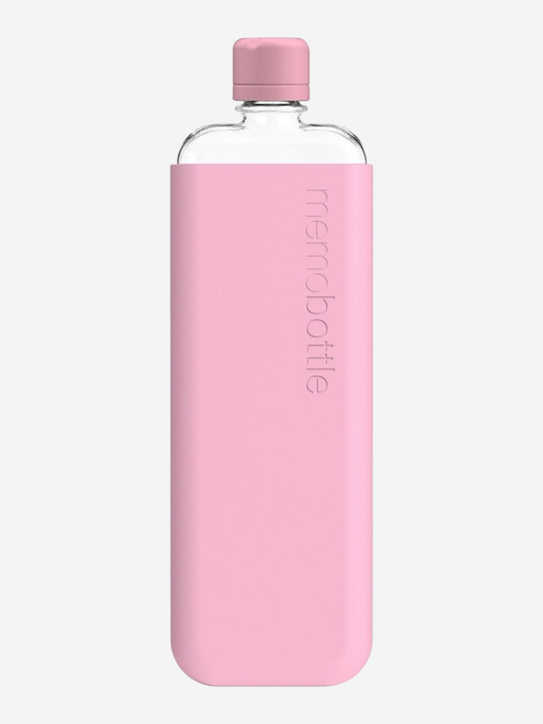 Бутылка с силиконовым чехлом Memobottle SLIM, светло-розовый