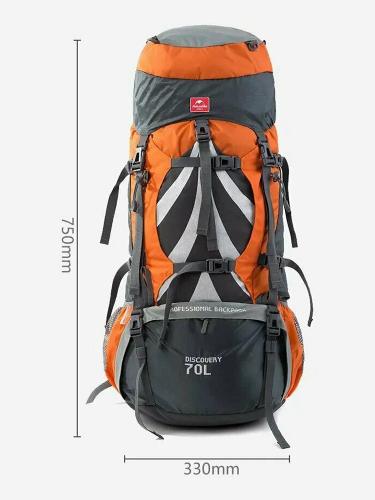 Рюкзак туристический Naturehike, 70л, оранжевый