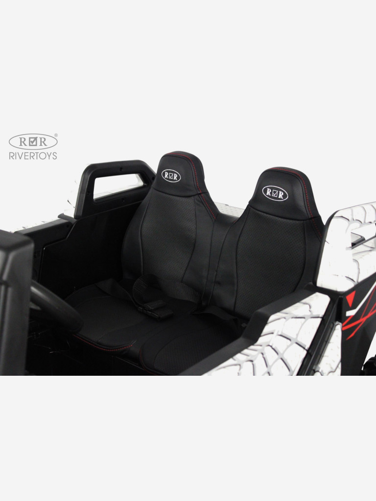 Детский электромобиль RIVERTOYS A707AA LUX NEW 4WD белый спайдер