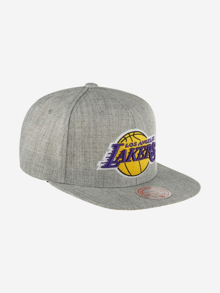 Бейсболка с прямым козырьком MITCHELL NESS HHSS3272-LALYYPPPGYHT Los Angeles Lakers NBA (серый)