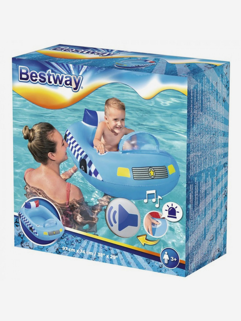 Лодочка надувная Bestway 34153 Funspeakers Police Car Baby Boat (97x74см)