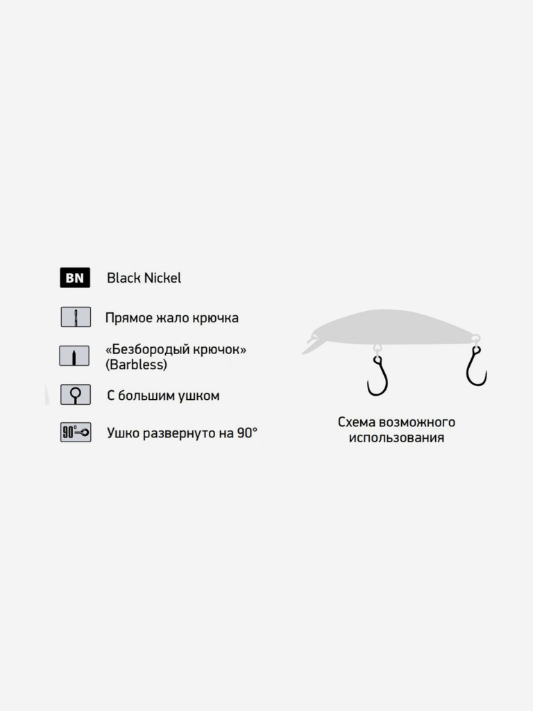 Крючки для рыбалки одинарные Saikyo SS075-BN IN-LINE EYE, 2 упаковки по 6 штук
