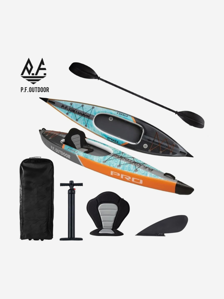 Каяк одноместный с веслом P.F. Outdoor Solo UV 390х80х40см