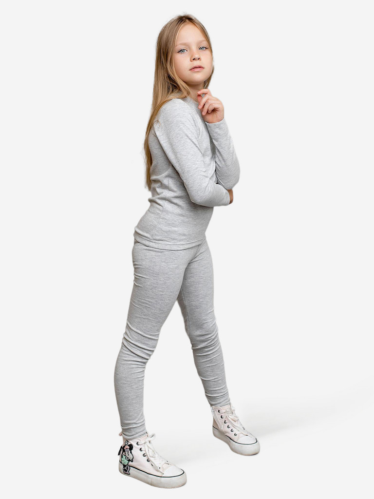 Термобелье двухслойное для девочки batik светло-серый меланж