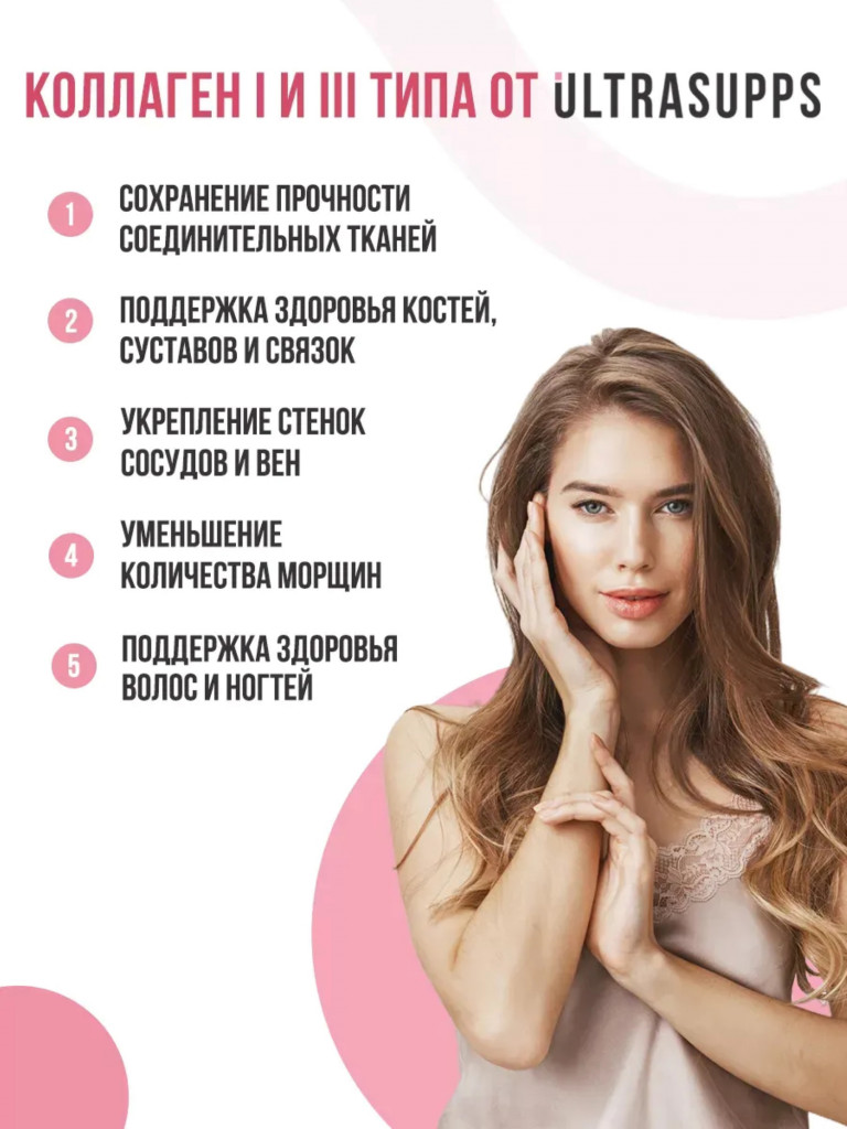 Коллаген UltraSupps, 90 капсул