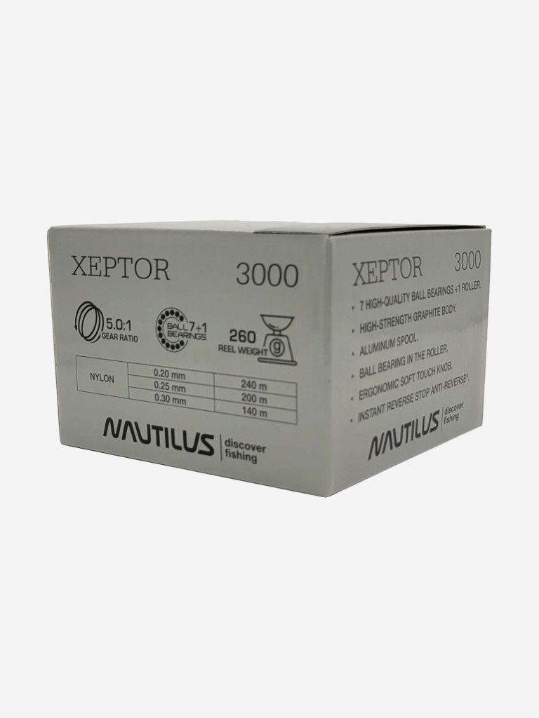 Катушка для спиннинга Nautilus XEPTOR 2500S, катушка для удочки с передним фрикционом