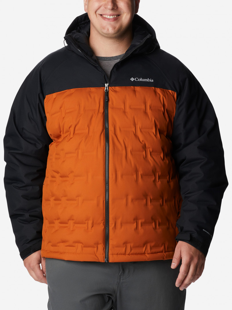 фото Пуховик мужской columbia grand trek ii down hooded jacket, plus size, оранжевый