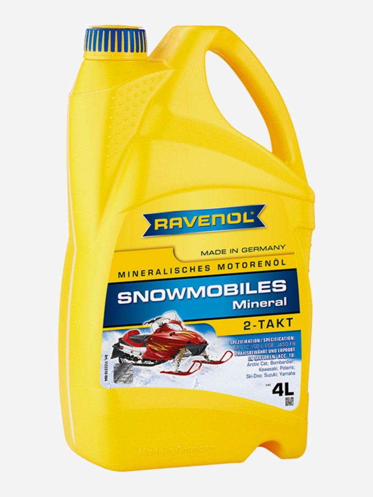 Масло для 2T снегоходов RAVENOL Snowmobiles Mineral 2-Takt, 4 литра
