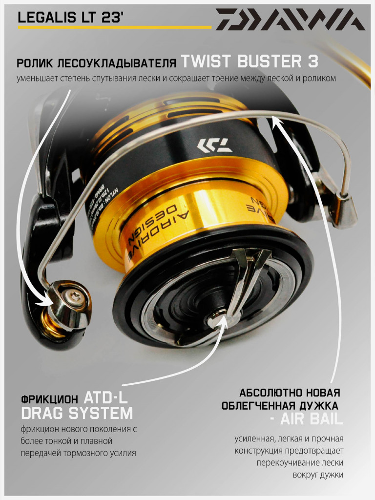 Катушка для спиннинга безынерционная Daiwa 23 Legalis LT 3000-C