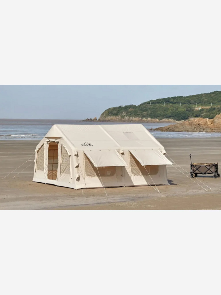 Надувная палатка Coody 13.68 Pro Beige, 5–7 человек, 13.6 м², модульная система HUB