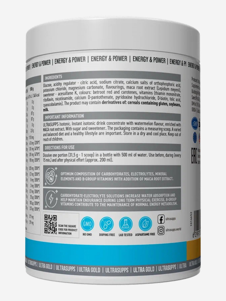 Изотоник Ultrasupps Ultra Gold "Арбуз", 500 г