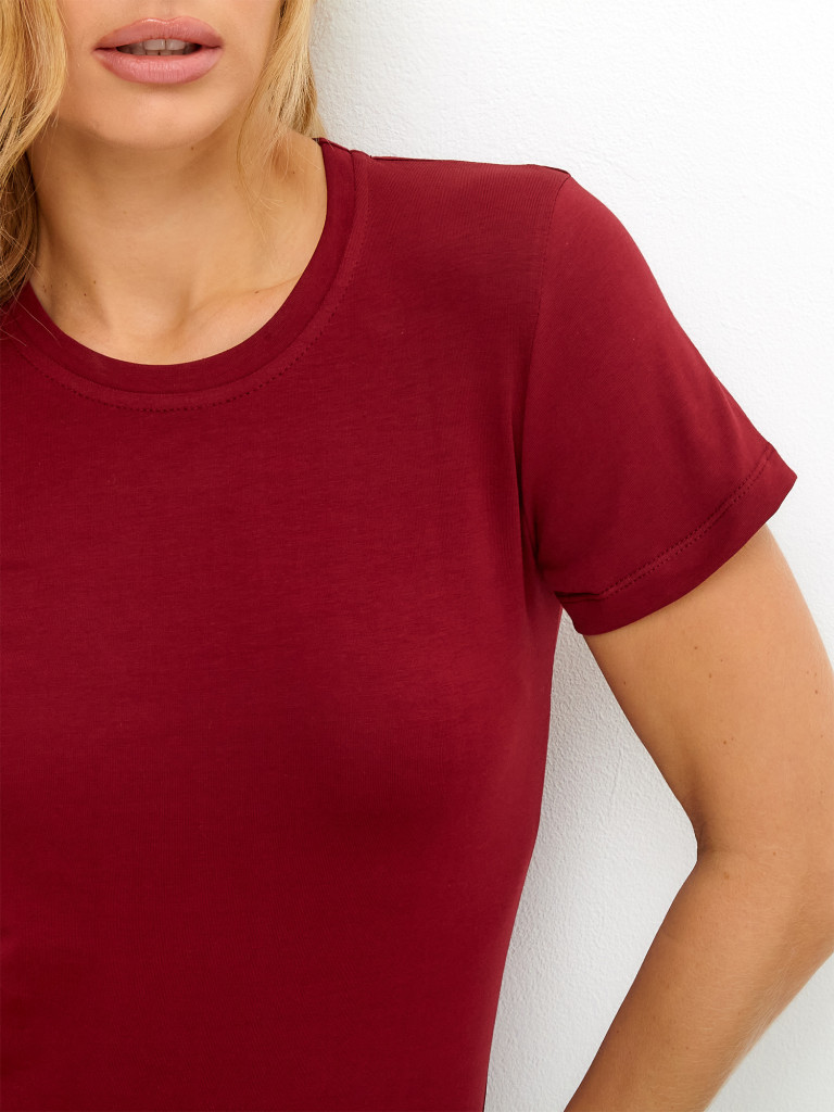Футболка женская бордовая ANGAMI