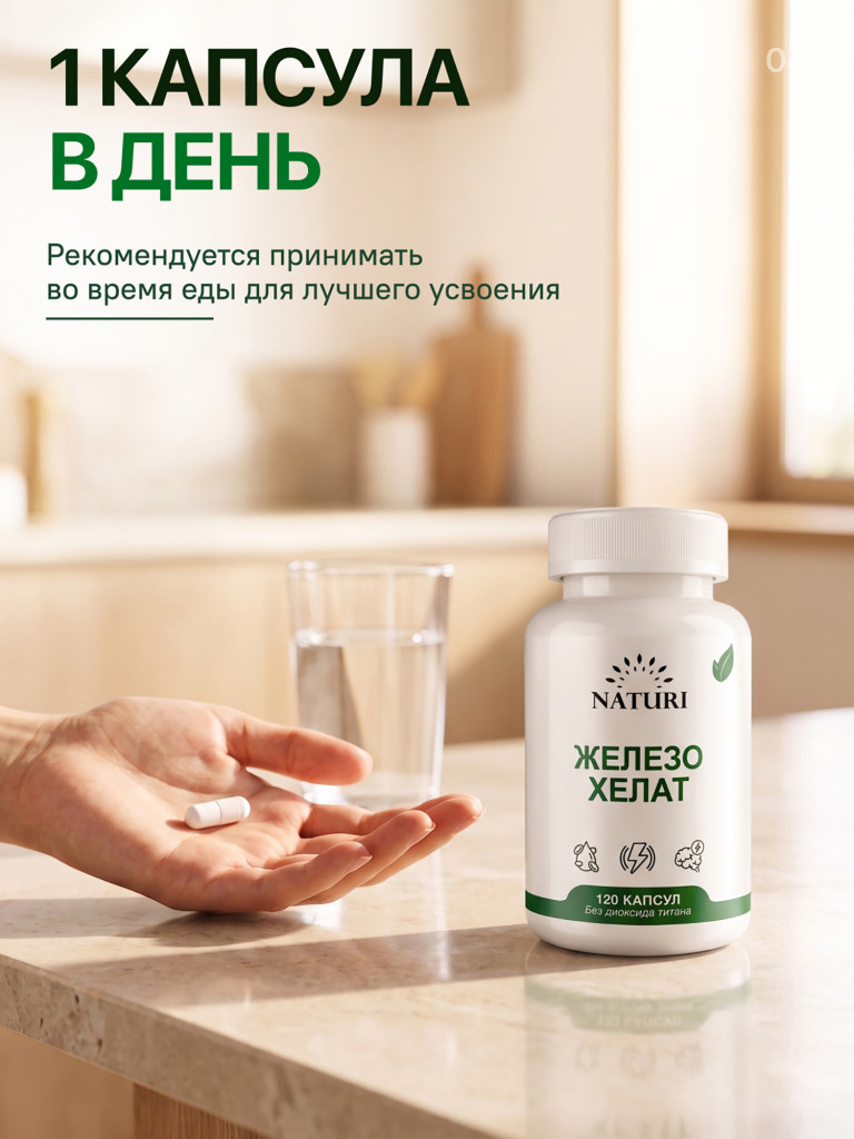 Iron Chelate NATURI, 120 капсул