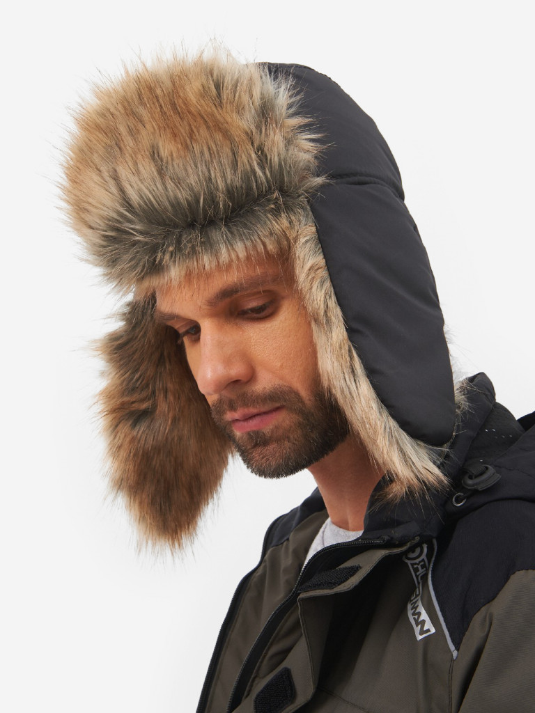 Шапка-ушанка мужская зимняя меховая с маской Huntsman Евро Енот