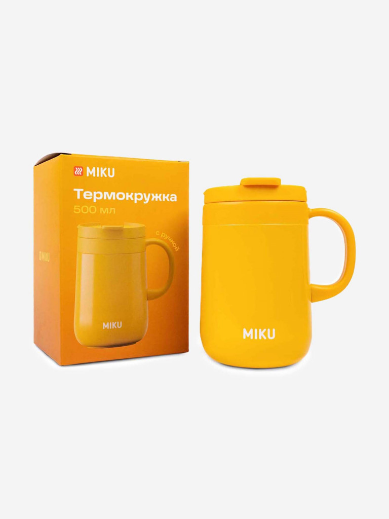 Термокружка с ручкой MIKU 500 мл (TH-MGH-500Y), цвет желтый