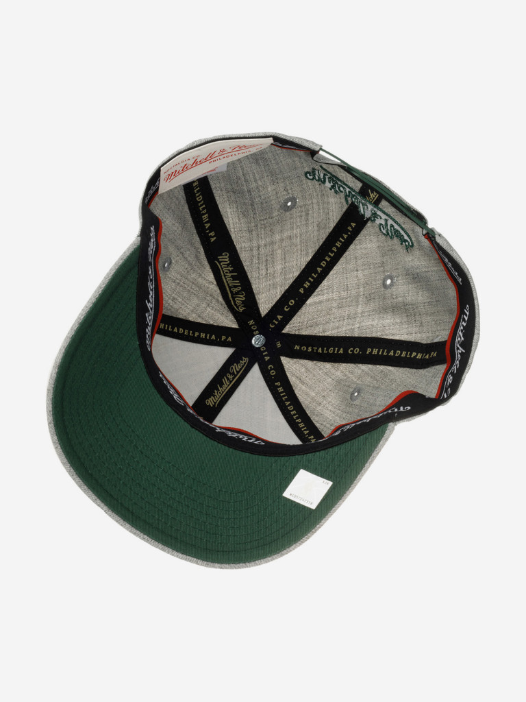 Бейсболка MITCHELL NESS HHSS3273-MBUYYPPPGYHT Milwaukee Bucks NBA (серый)
