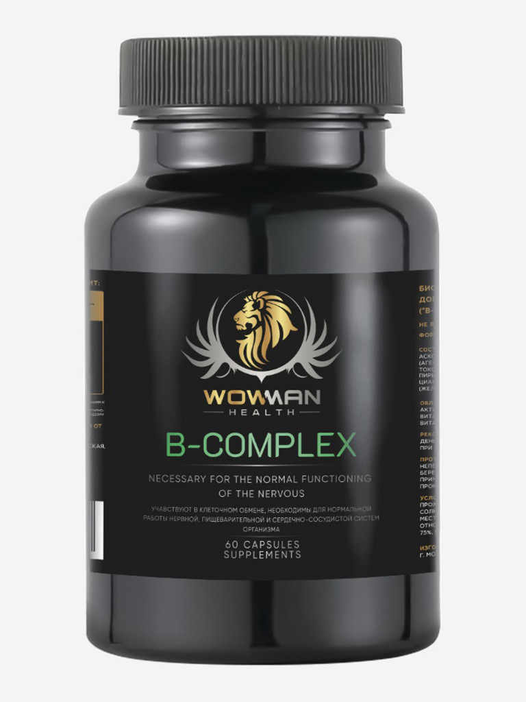 Комплекс витаминов группы B WowMan WMBCOMPLEX060 60 капсул