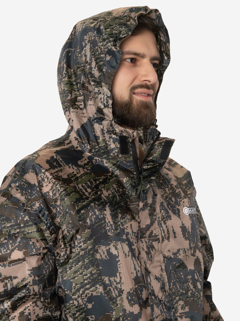 Костюм-дождевик мужской Huntsman ВВЗ Склон-2 для рыбалки и охоты, ткань таффета 3000 мм вод.ст.