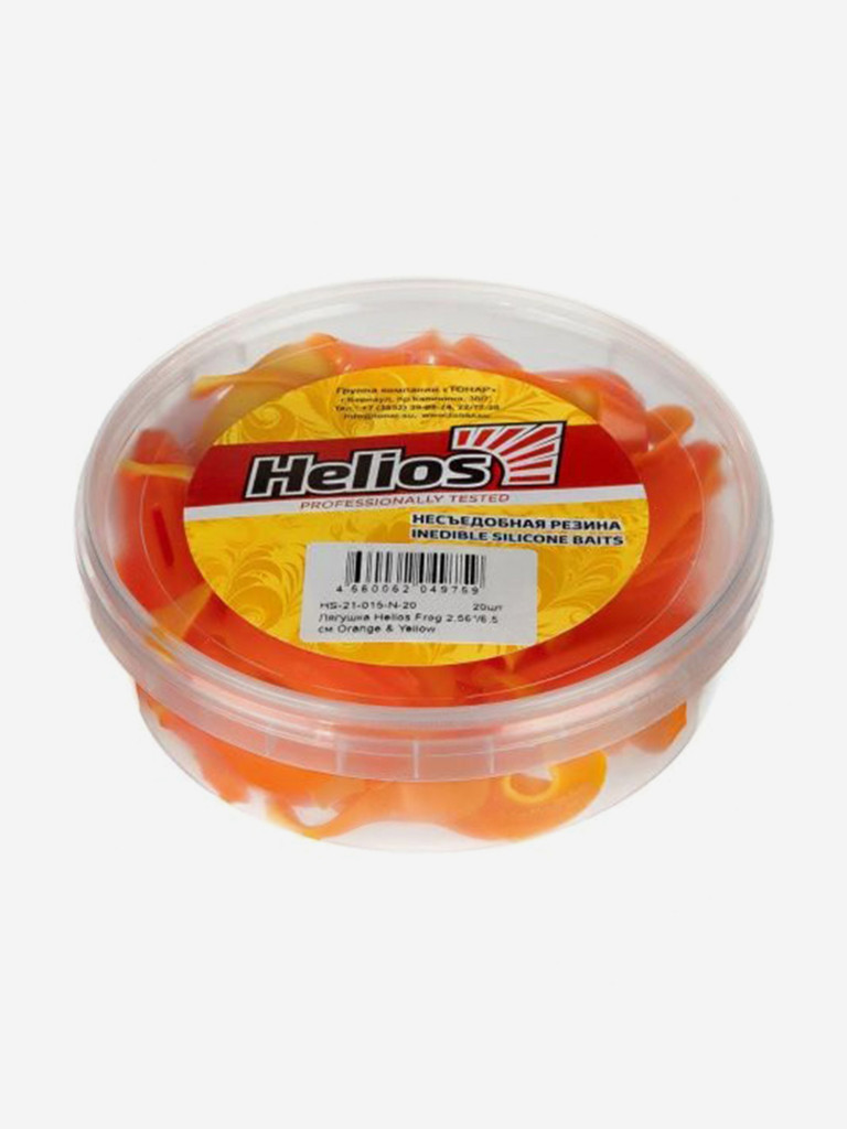 Мягкая приманка лягушка Helios Frog, 2,56" / 6,5 см, Orange & Yellow, 20 штук (HS-21-015-N-20)