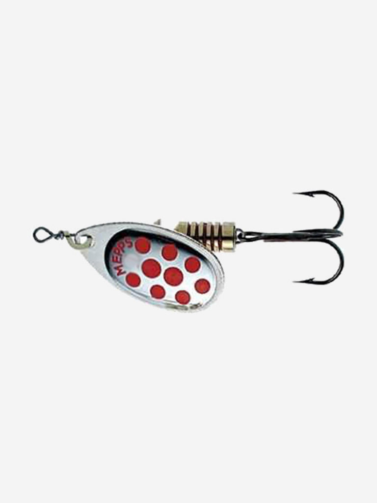 Блесна для рыбалки вертушка Mepps AGLIA PTS, 3, SILVER/Red dots, 1 штука