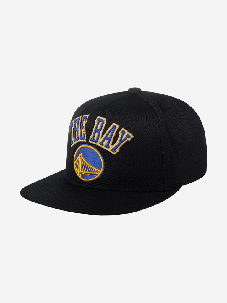 Бейсболка с прямым козырьком MITCHELL NESS HHSS1100-GSWYYPPPBLCK Golden State Warriors NBA