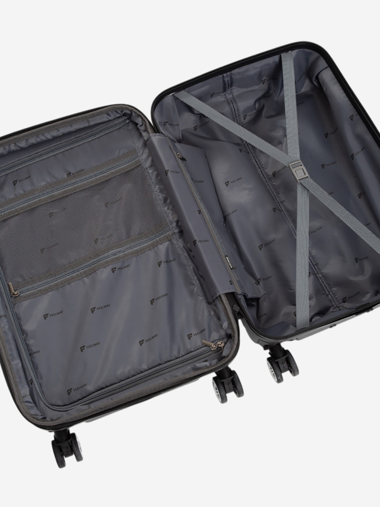 Чемодан на колесах L белый Feelway