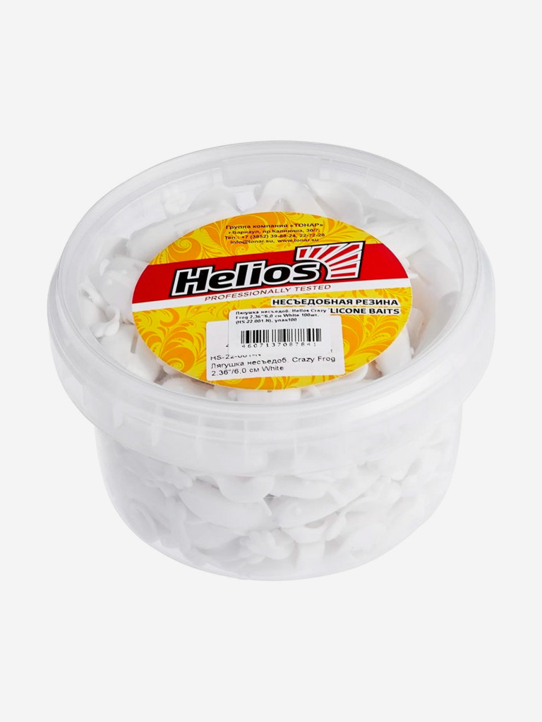 Мягкая приманка лягушка Helios Crazy Frog, 2,36" / 6,0 см, White, 100 штук (HS-22-001-N)