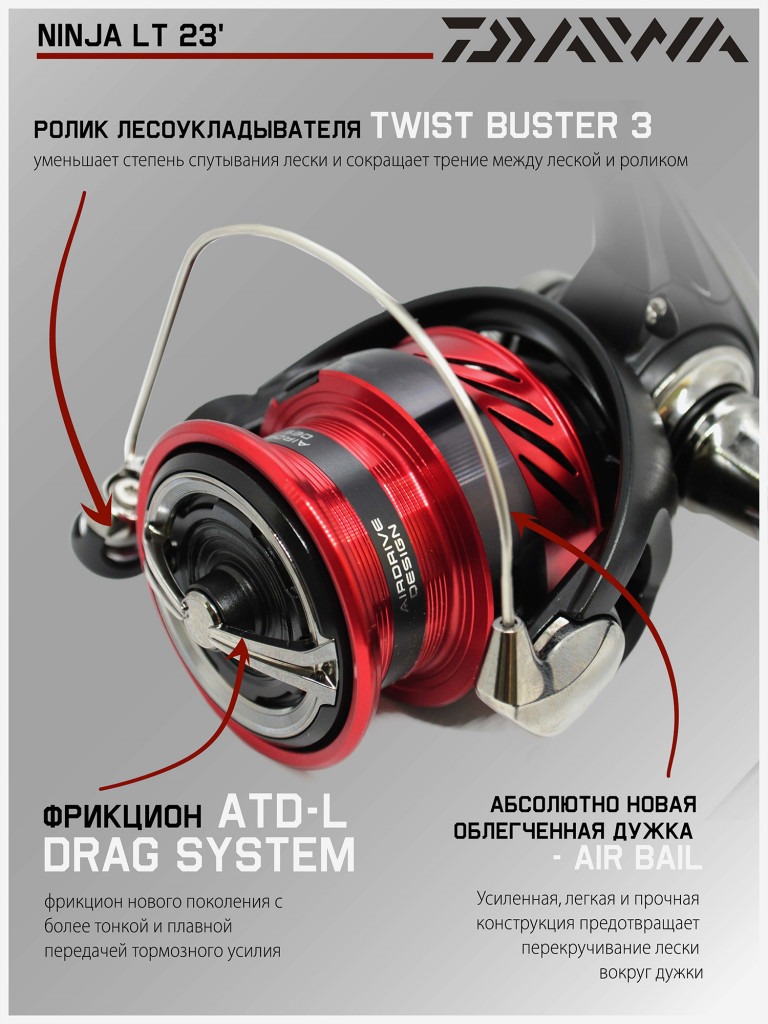 Катушка для спиннинга безынерционная Daiwa 23 Ninja LT 3000-CXH