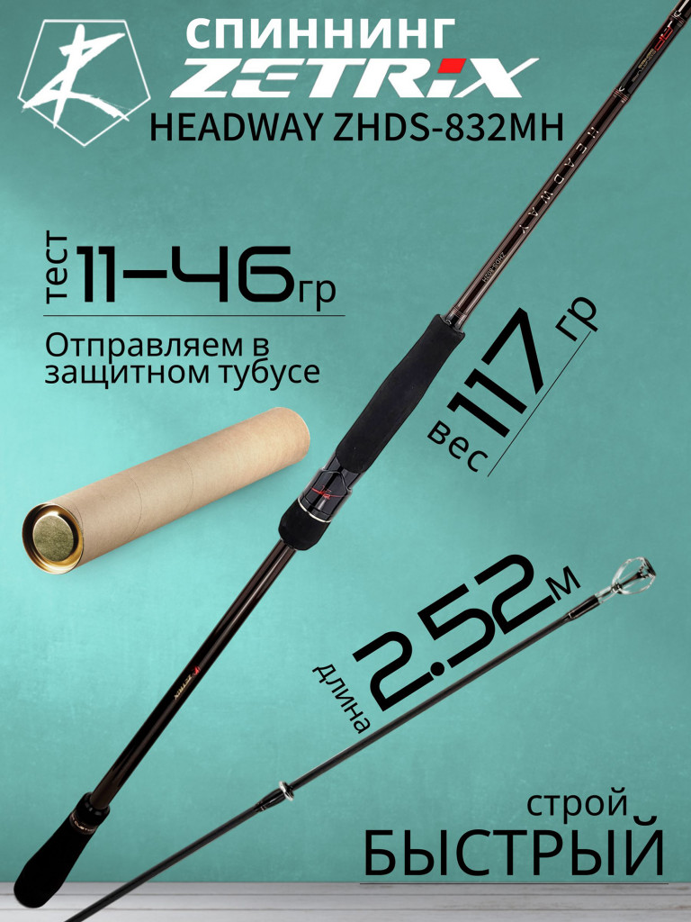 Спиннинг для рыбалки Zetrix HEADWAY ZHDS-832MH 2.52м 11-46гр