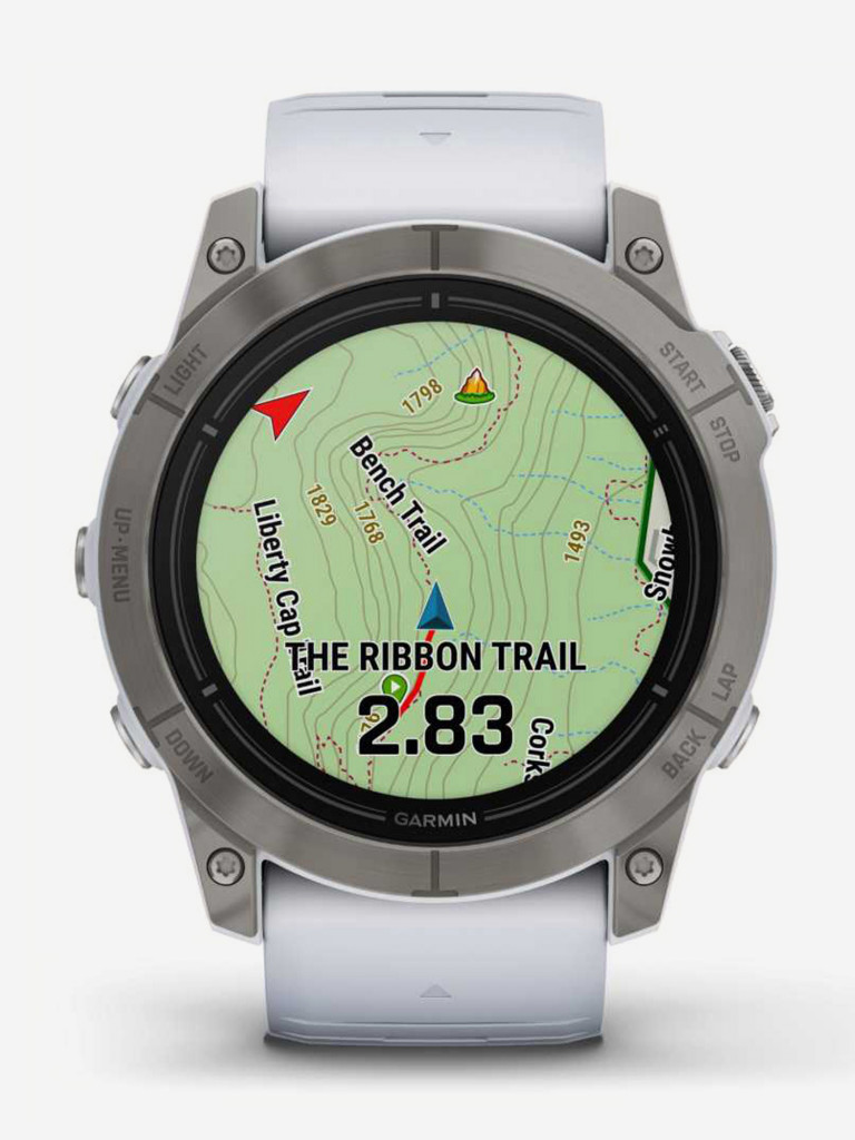 Спортивные часы Garmin EPIX PRO (Gen 2) Sapphire Edition 51 мм, титановый белый, DLC, белый силиконовый ремешок