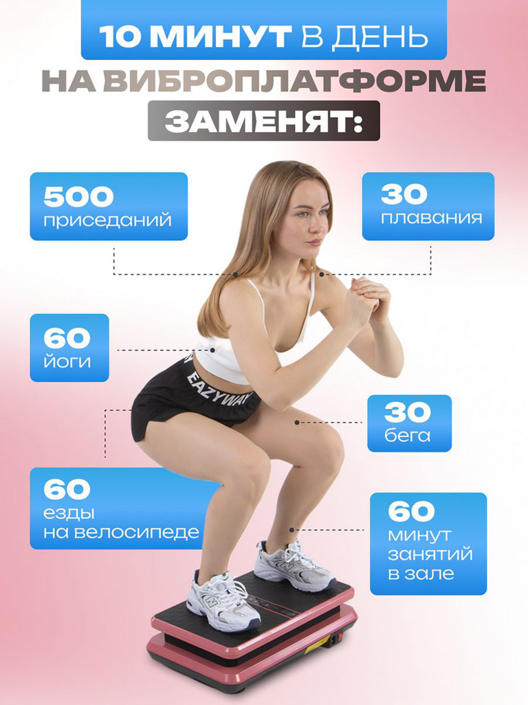 Виброплатформа Fitnesslive для похудения модель 104 цвет розовый
