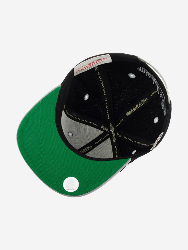 Бейсболка с прямым козырьком MITCHELL NESS MN-ND49Z-2TSCRIPT-SASPURS San Antonio Spurs NBA