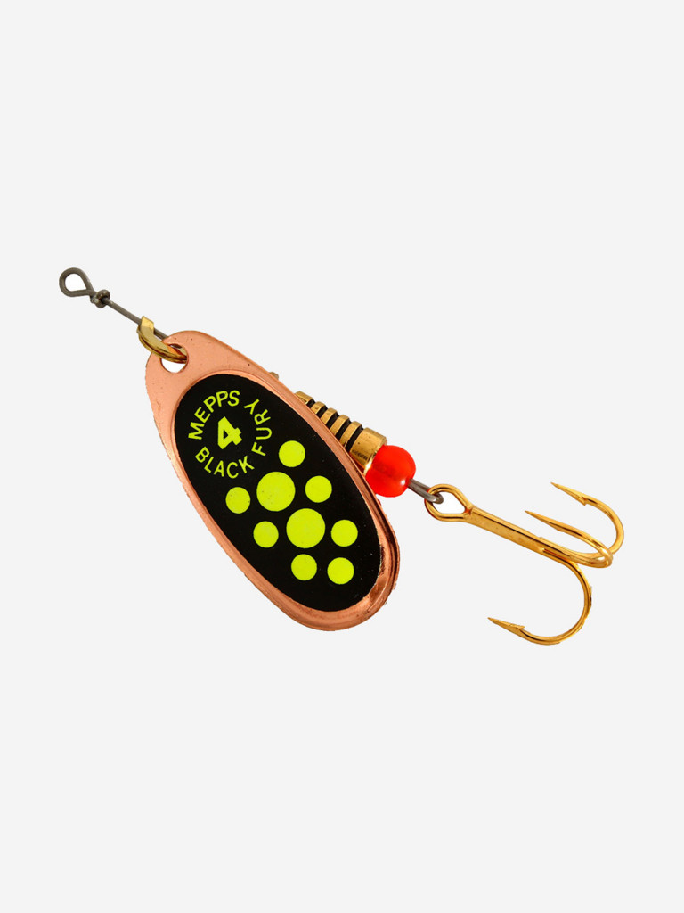 Блесна для рыбалки вертушка Mepps BLACK FURY 4, Copper/Chartreuse, 1 штука