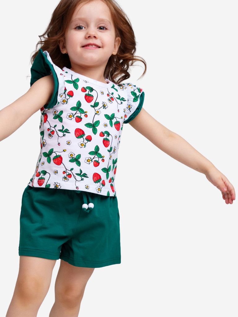 Комплект для девочек: футболка, шорты PlayToday