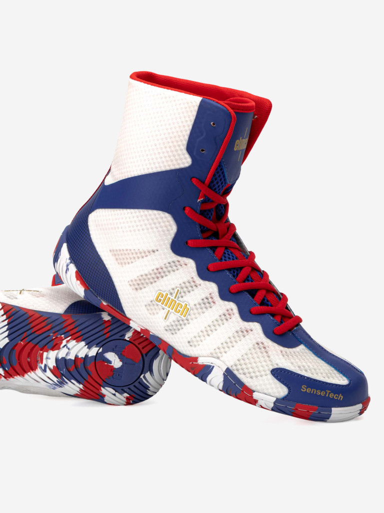 Боксерки Clinch Speed Pro Russian Team бело-сине-красные