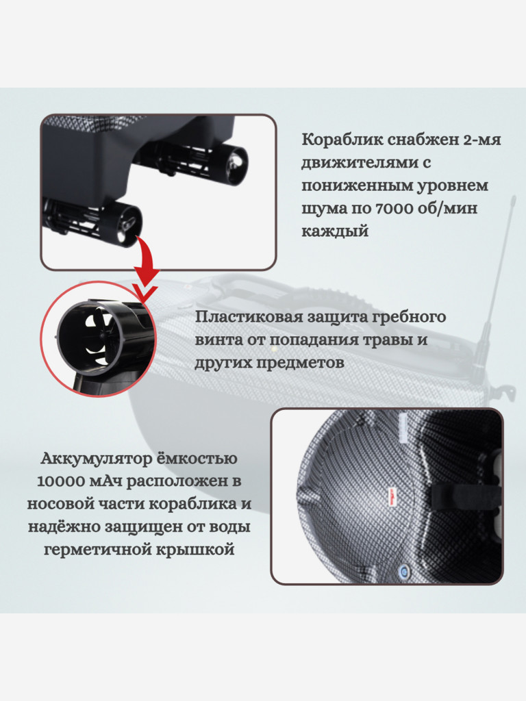Прикормочный кораблик ACTOR PLUS Sonar Carbon