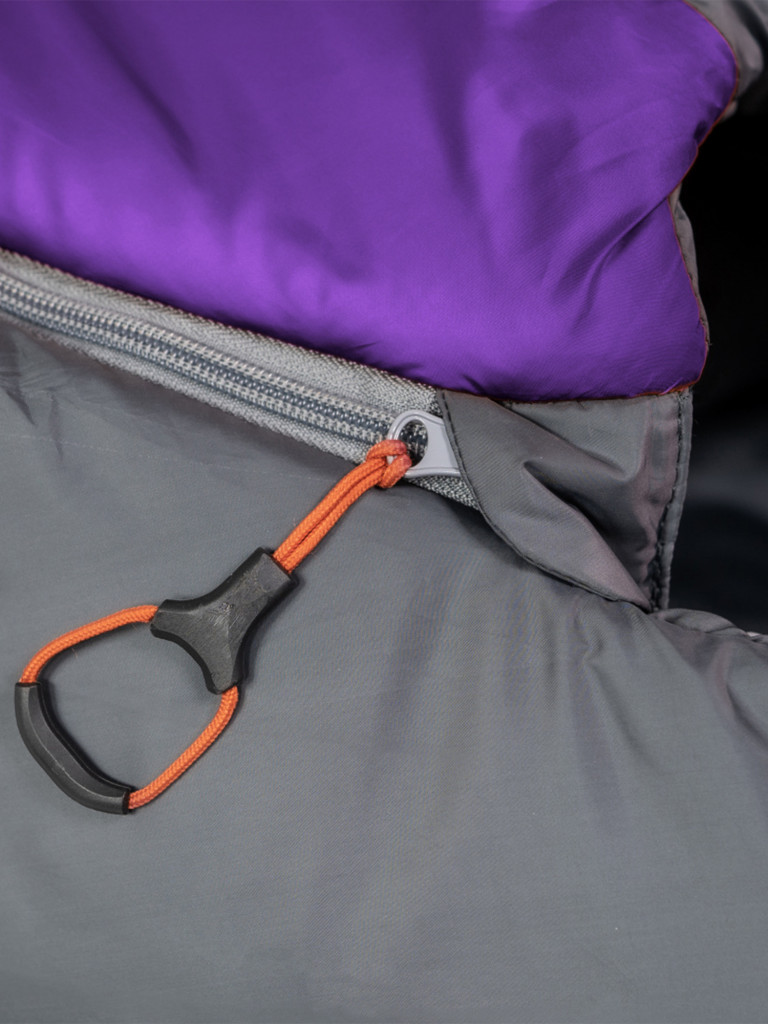 Спальный мешок TALBERG SUMMIT EXP -18°C, серый/фиолетовый, правый