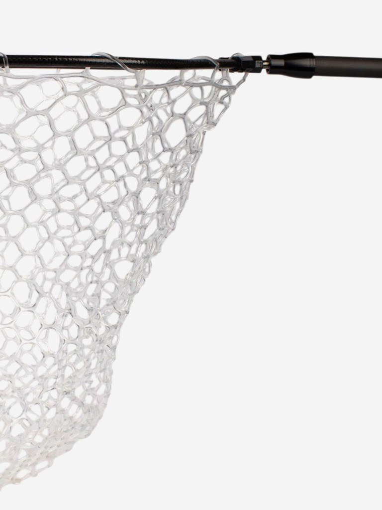 Голова для подсачека на форель сетка прозрачный силикон, ячейка 30 мм, рамка карбон