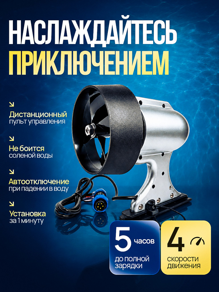 Электроплавник для сапборда TourusSup v.2024 13Ah 36V E-fin new 350W