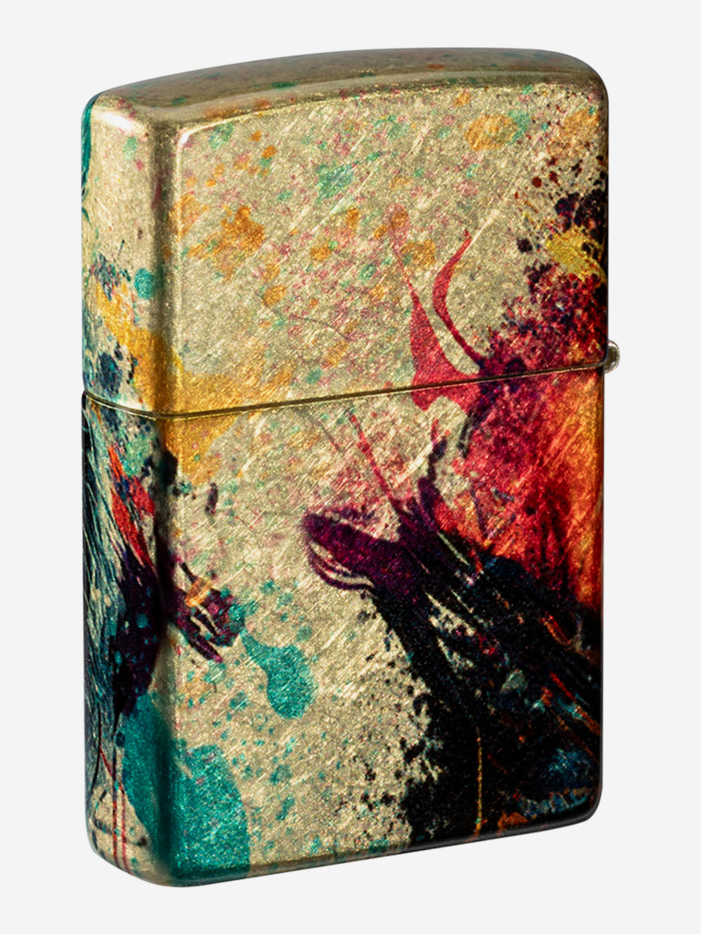 Зажигалка бензиновая ветроустойчивая Zippo Painted Tiger Design 540 Tumbled Brass