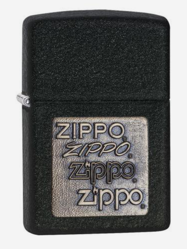 Зажигалка бензиновая ZIPPO 362 Gold Logo Black Crackle