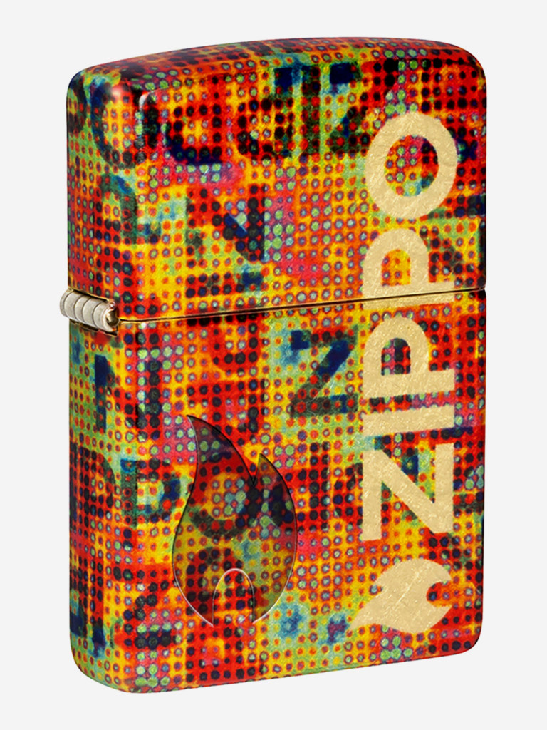 Зажигалка бензиновая ветроустойчивая Zippo Pixel Fusion 540 Tumbled Brass