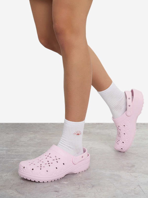 Сабо женские Crocs Classic Floral Cut Out арт. 210927 белый цвет — купить за 4409 руб. со скидкой 30 %, отзывы в интернет-магазине Спортмастер